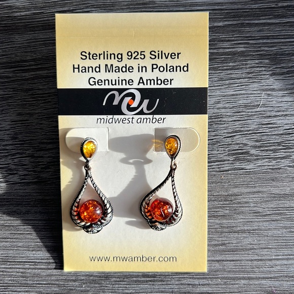 Midwest amber earrings - Picture 1 of 2